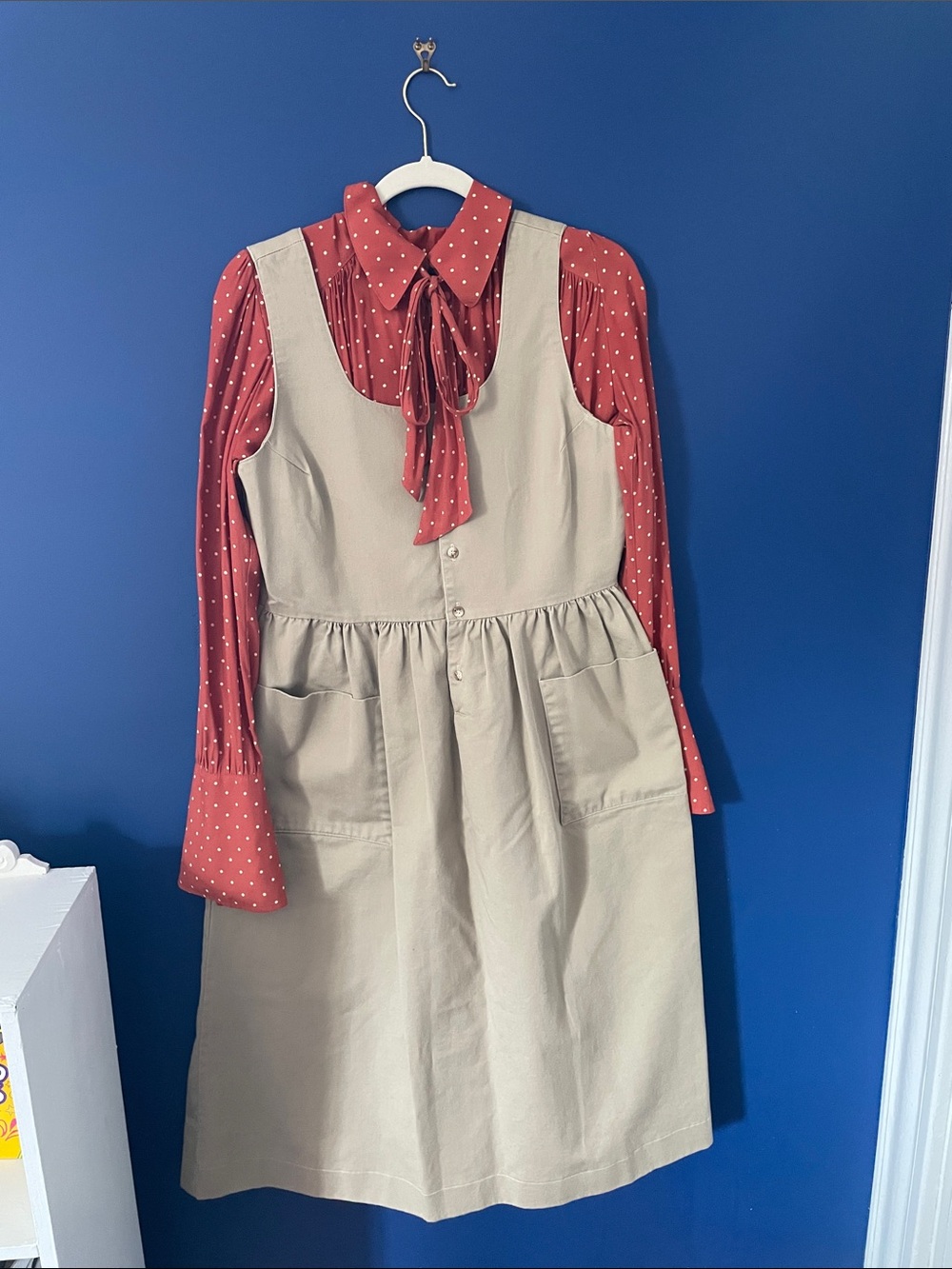 Vintage Women’s Khaki Pinafore Dress